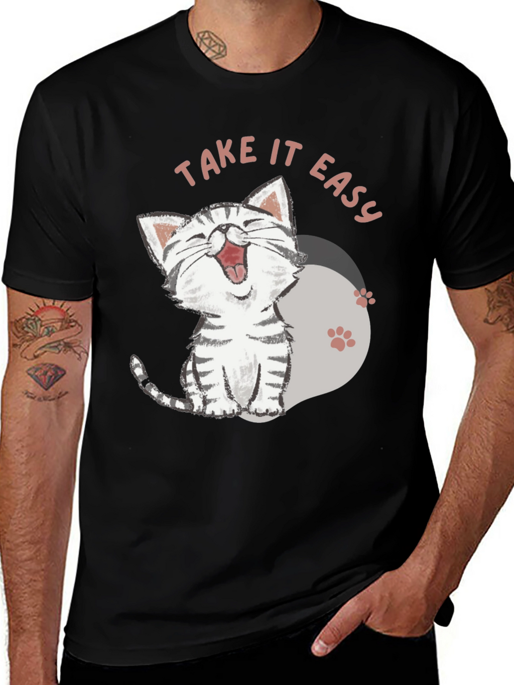 Take It Easy Cat T-Shirt - Relaxed Comfort