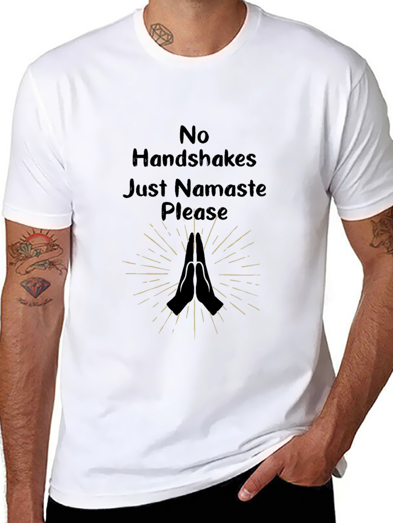 Namaste Please Graphic Tee - No Handshakes Shirt