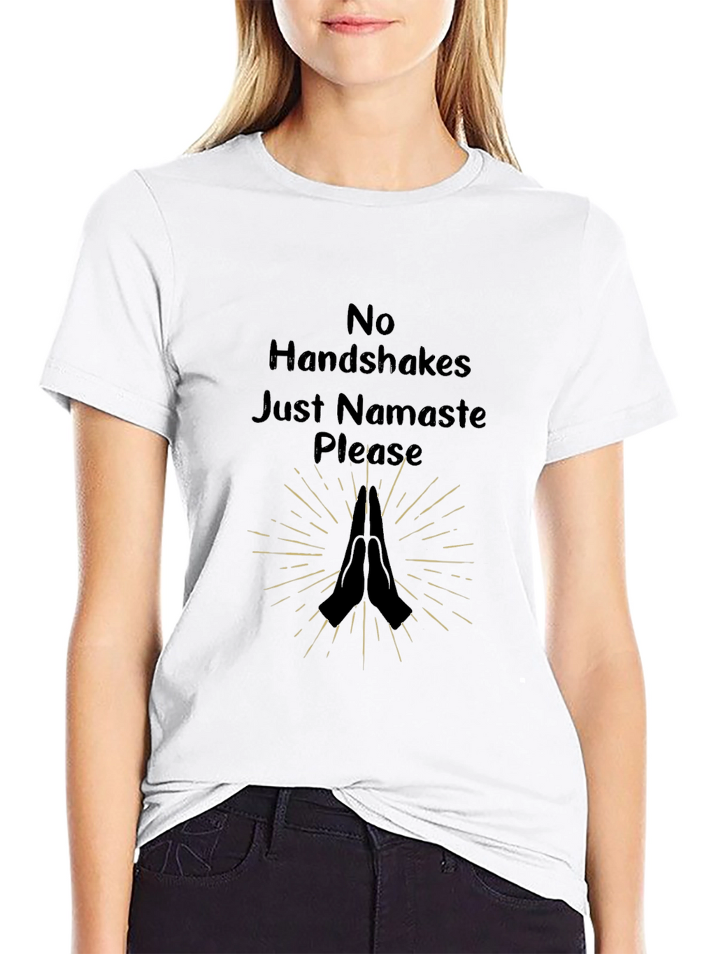 Namaste Please Graphic Tee - No Handshakes Shirt