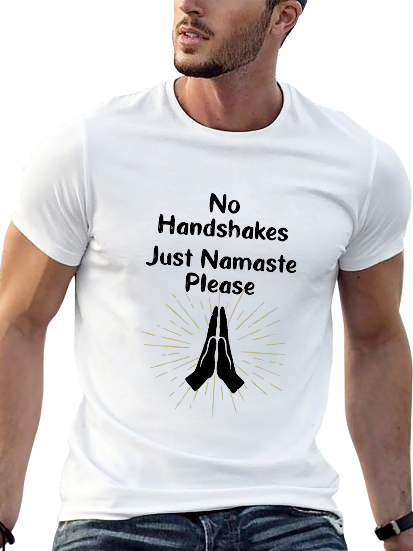 Namaste Please Graphic Tee - No Handshakes Shirt