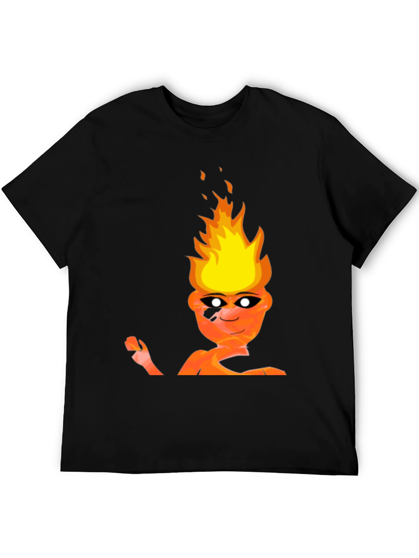 Fiery Character Graphic Tee - Bold and Unique Design