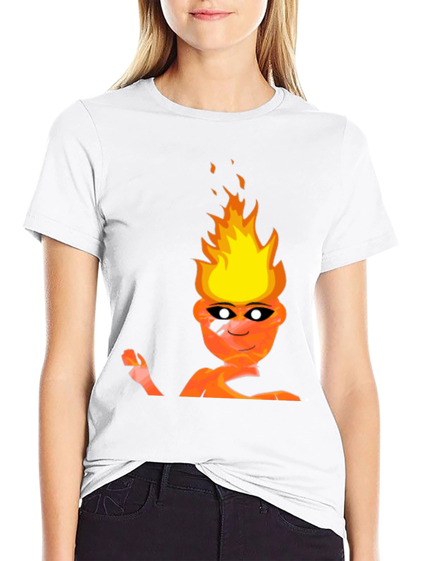 Fiery Character Graphic Tee - Bold and Unique Design