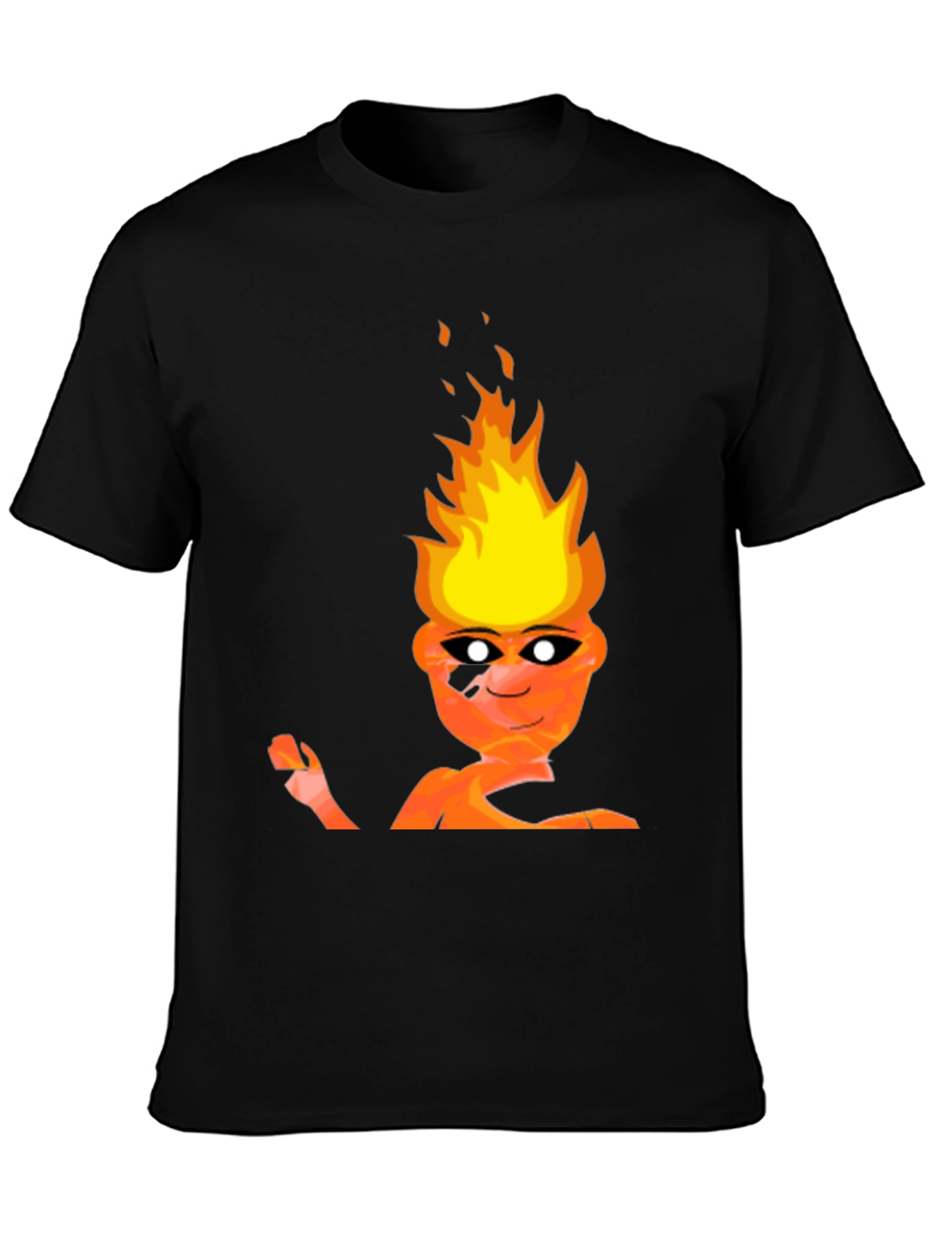 Fiery Character Graphic Tee - Bold and Unique Design