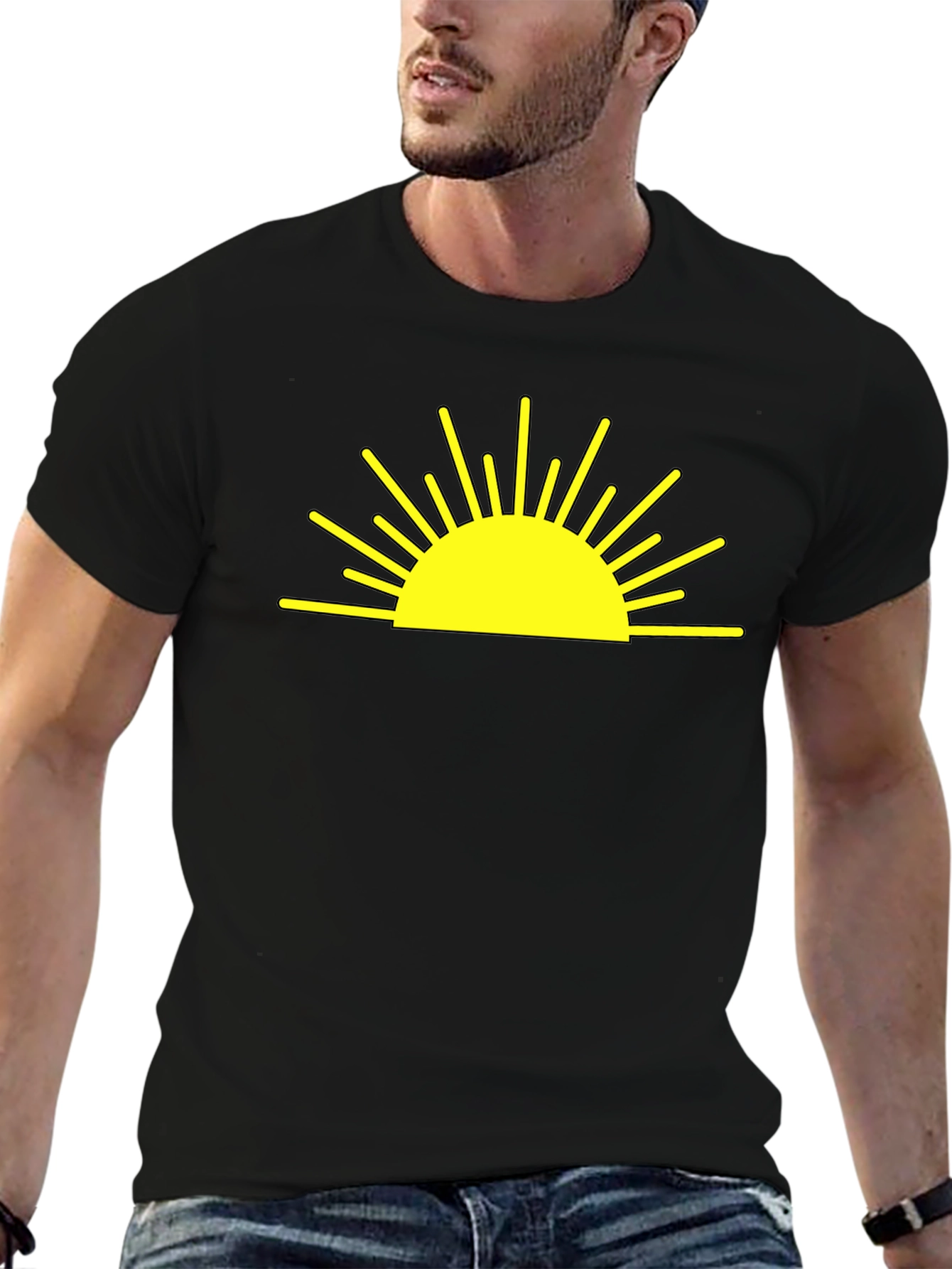 Sunrise Graphic Tee - Black Cotton Blend