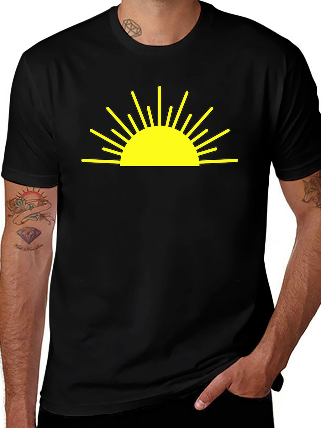 Sunrise Graphic Tee - Black Cotton Blend