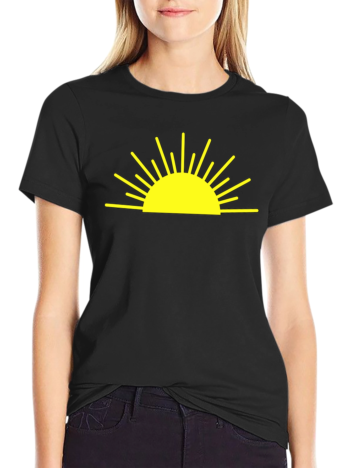 Sunrise Graphic Tee - Black Cotton Blend