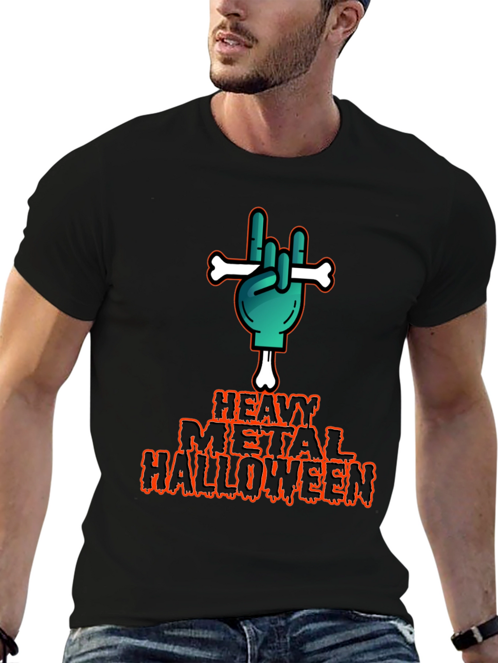 Heavy Metal Halloween Graphic T-Shirt