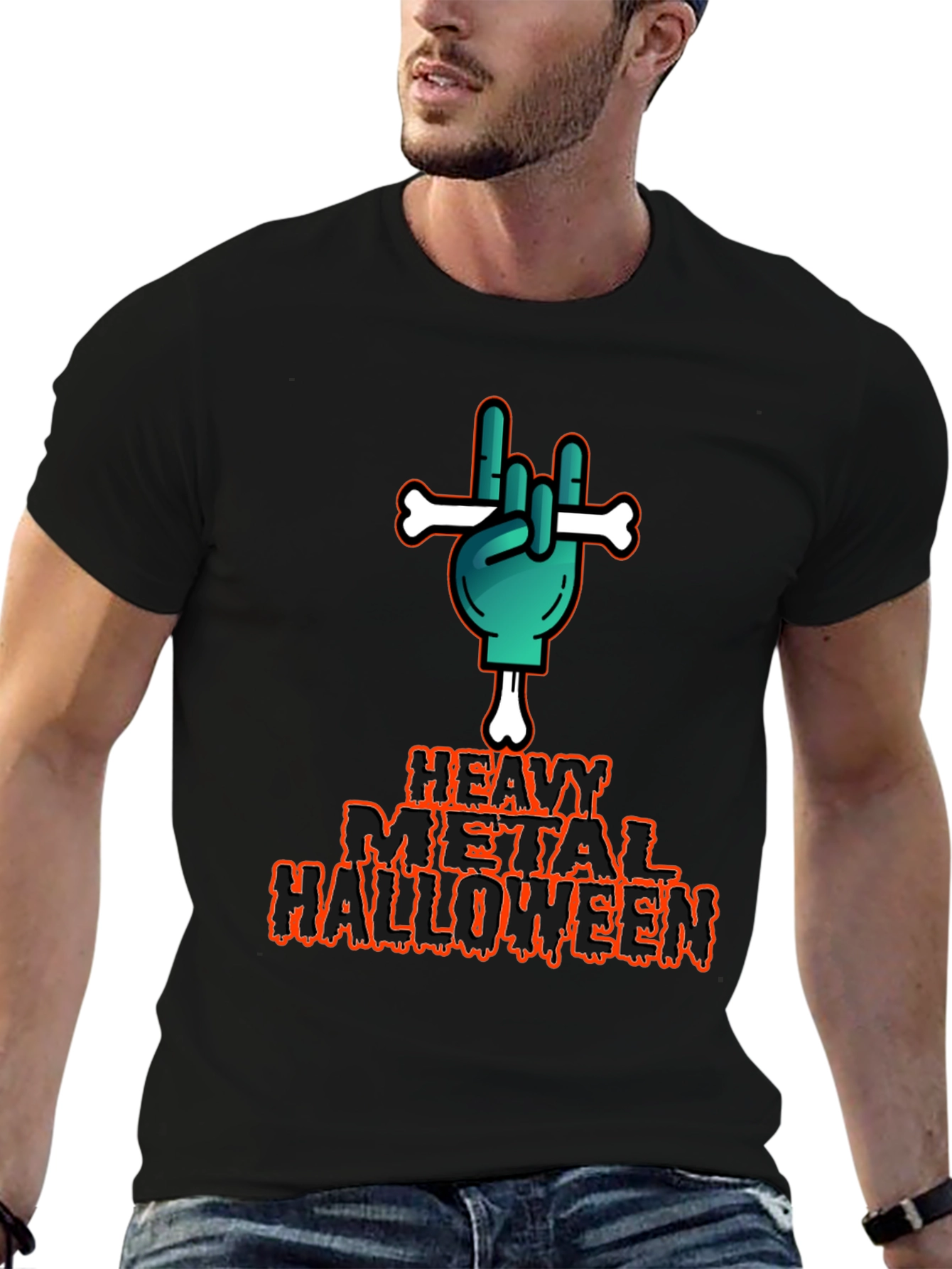 Heavy Metal Halloween Graphic T-Shirt