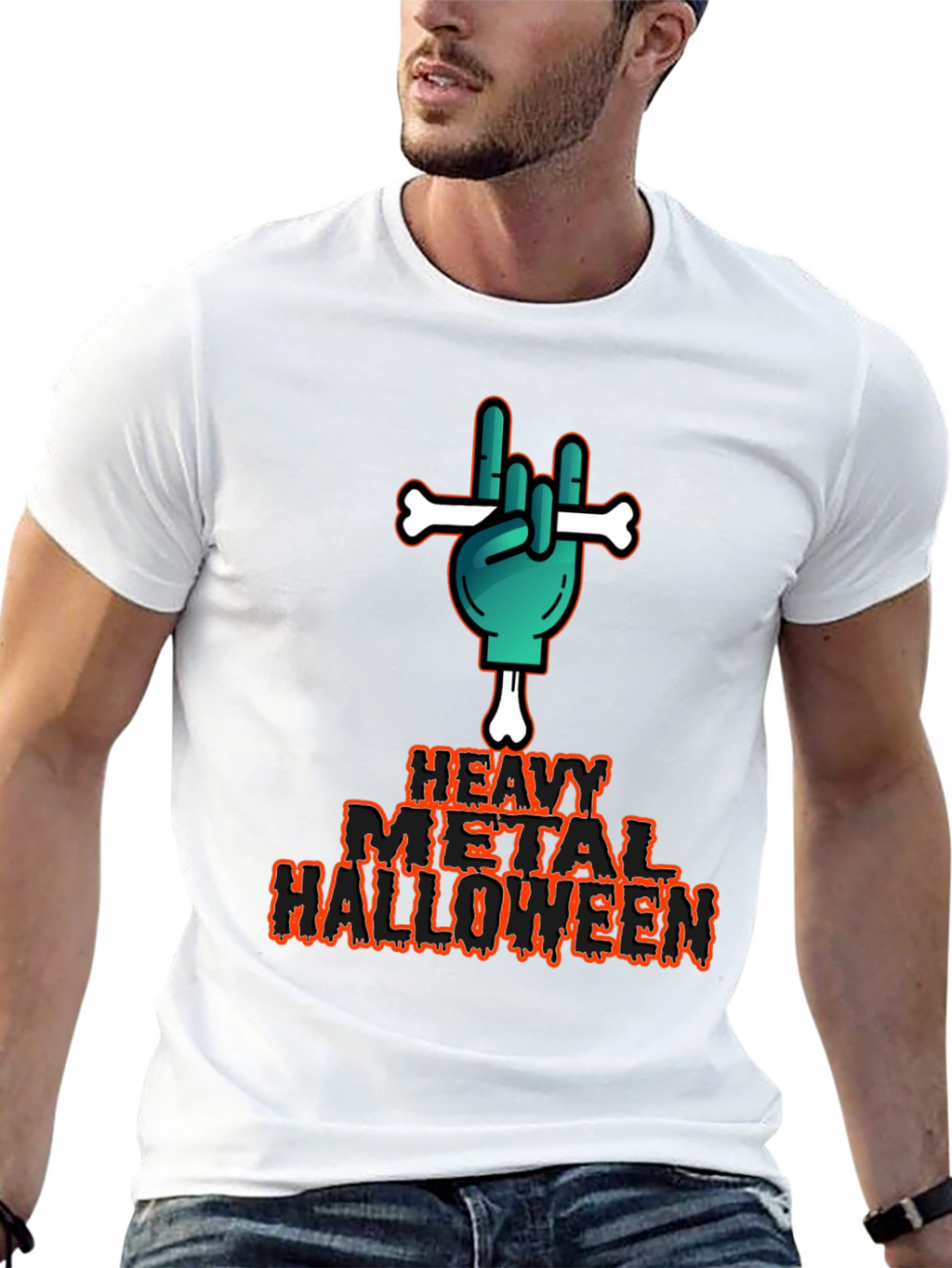Heavy Metal Halloween Graphic T-Shirt