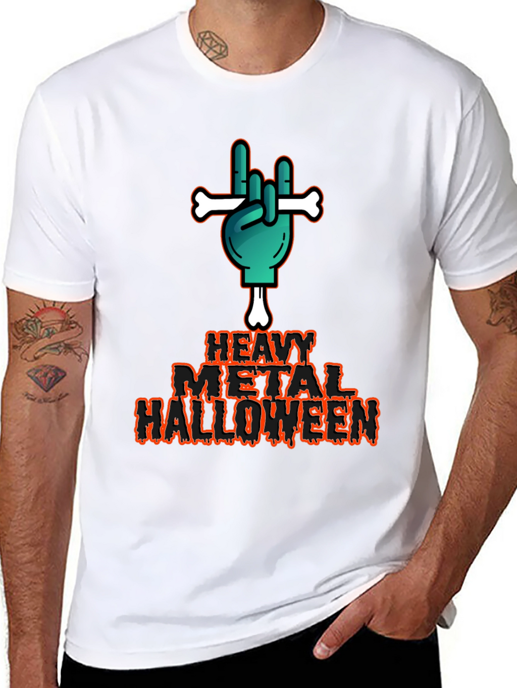 Heavy Metal Halloween Graphic T-Shirt