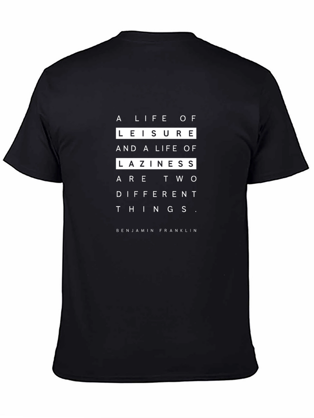 Leisure vs Laziness Graphic Tee - Black