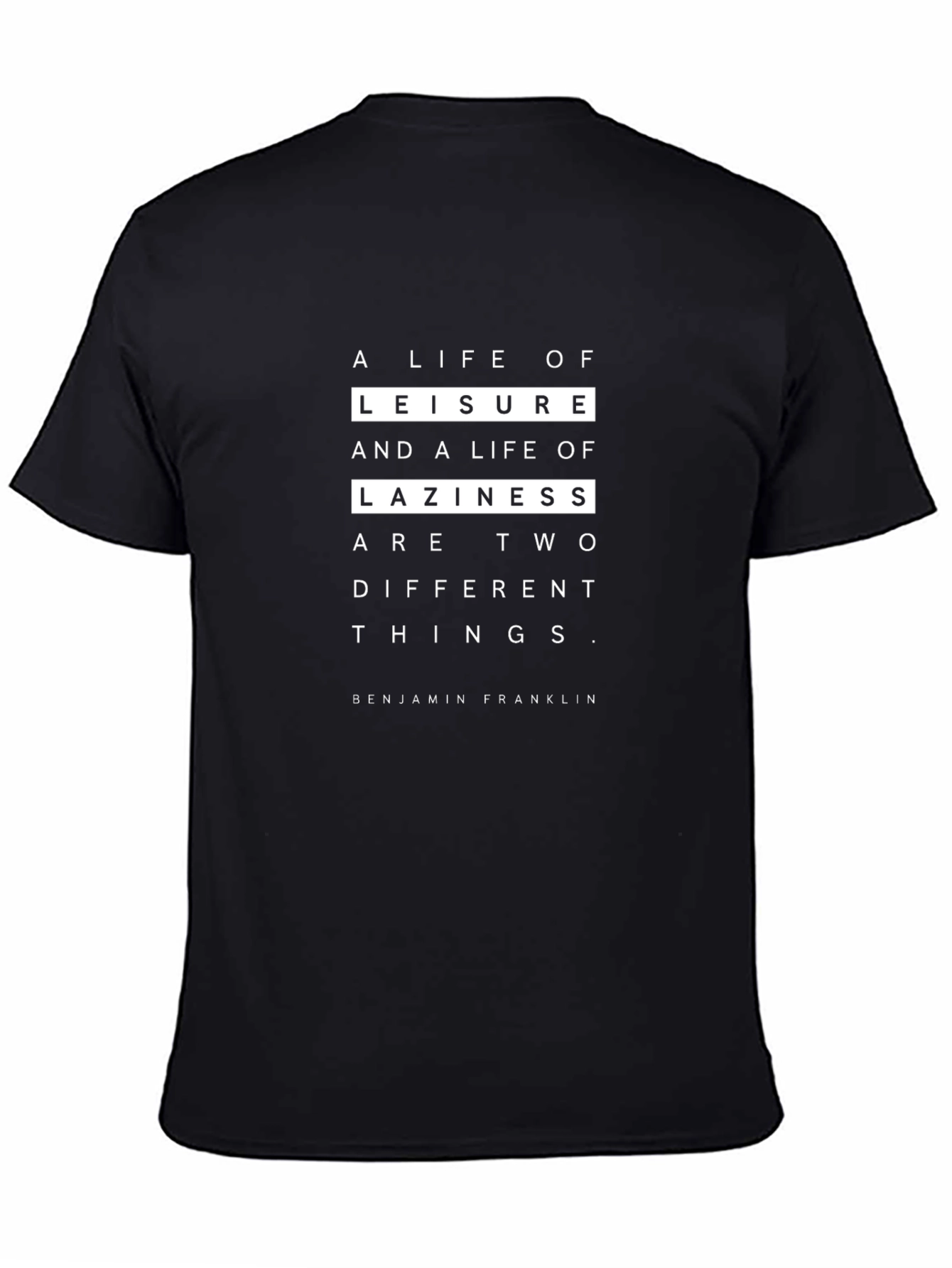 Leisure vs Laziness Graphic Tee - Black