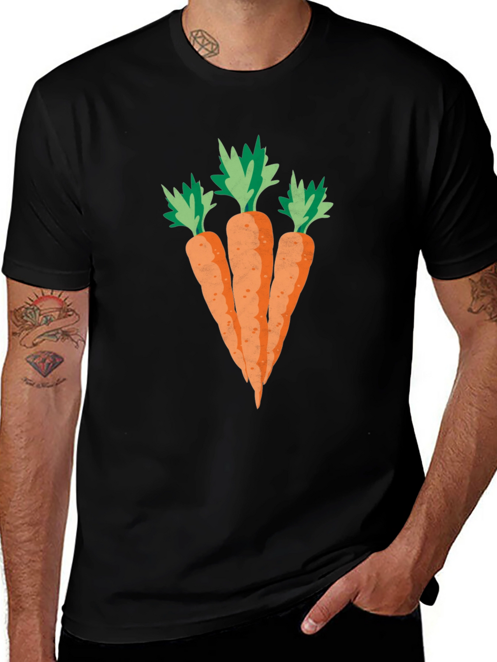 Carrot Graphic Black T-Shirt