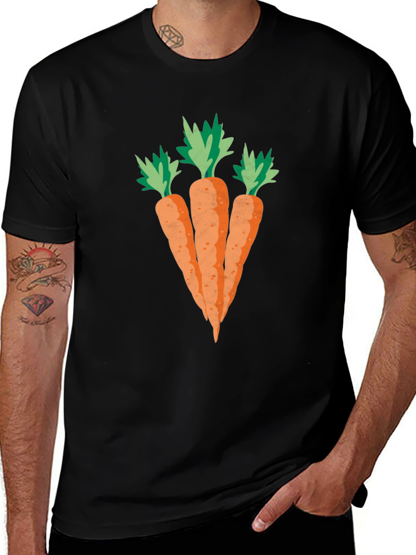 Carrot Graphic Black T-Shirt