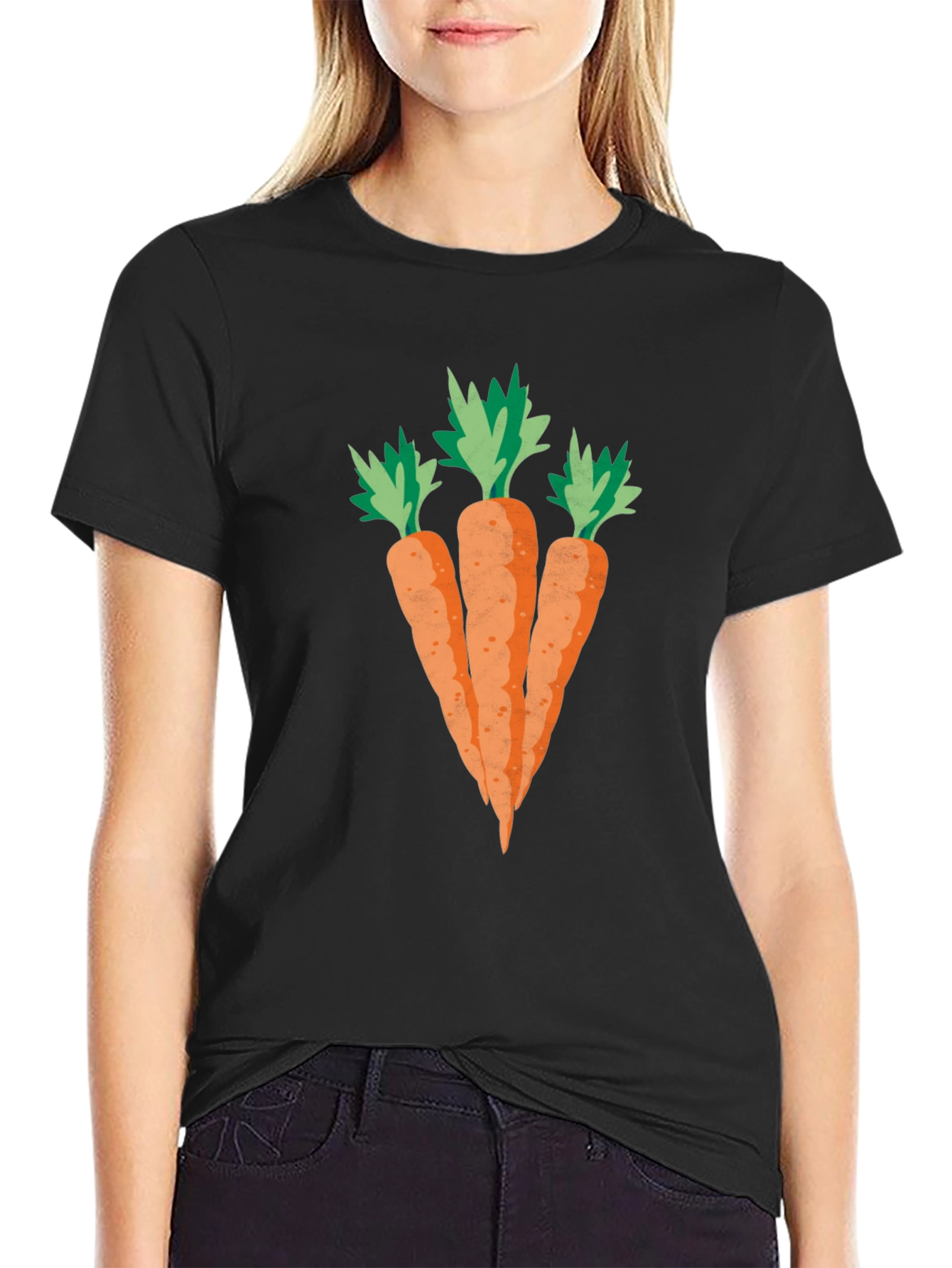 Carrot Graphic Black T-Shirt