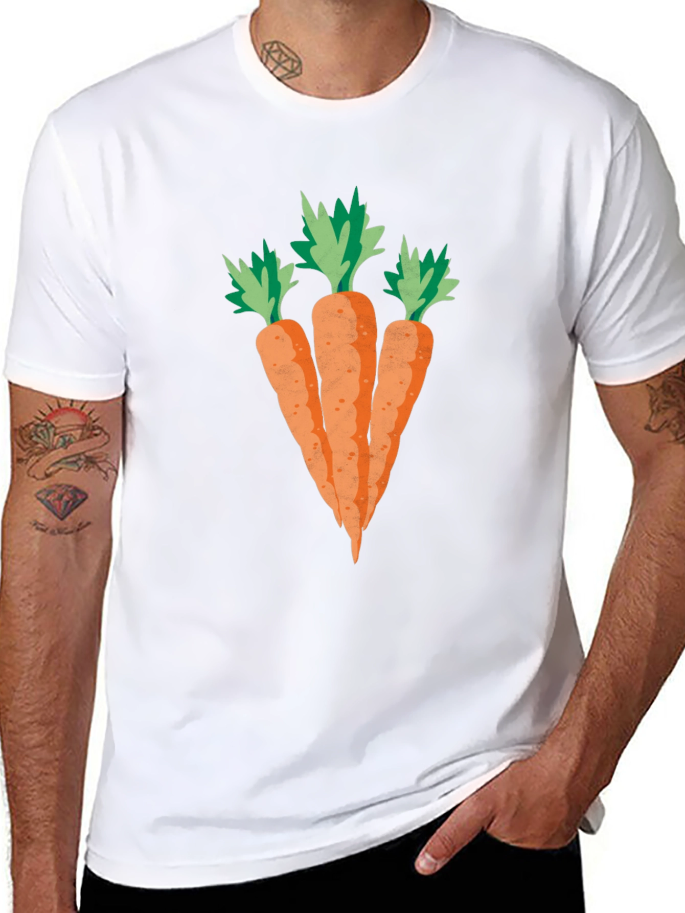 Carrot Graphic Black T-Shirt