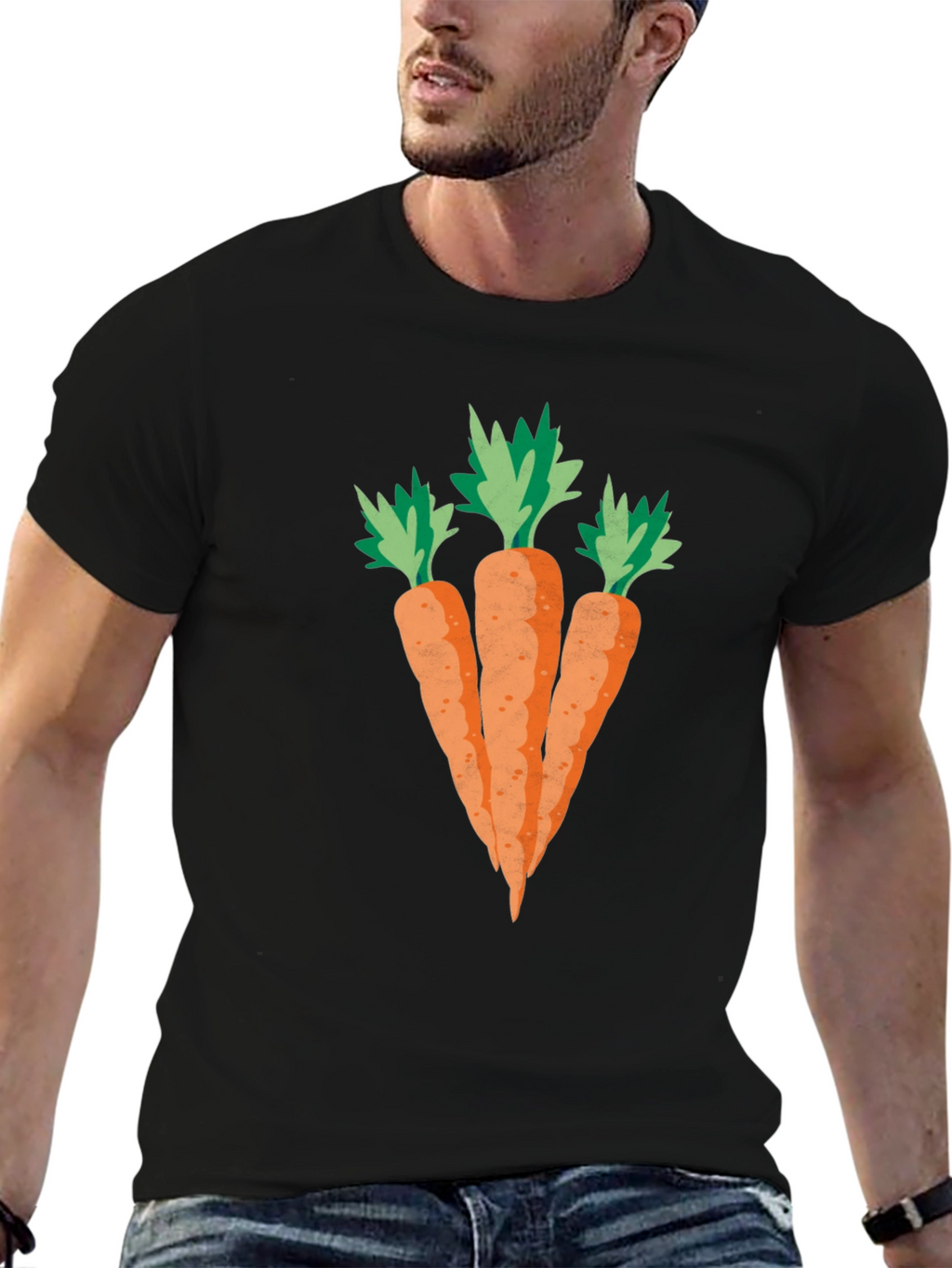 Carrot Graphic Black T-Shirt