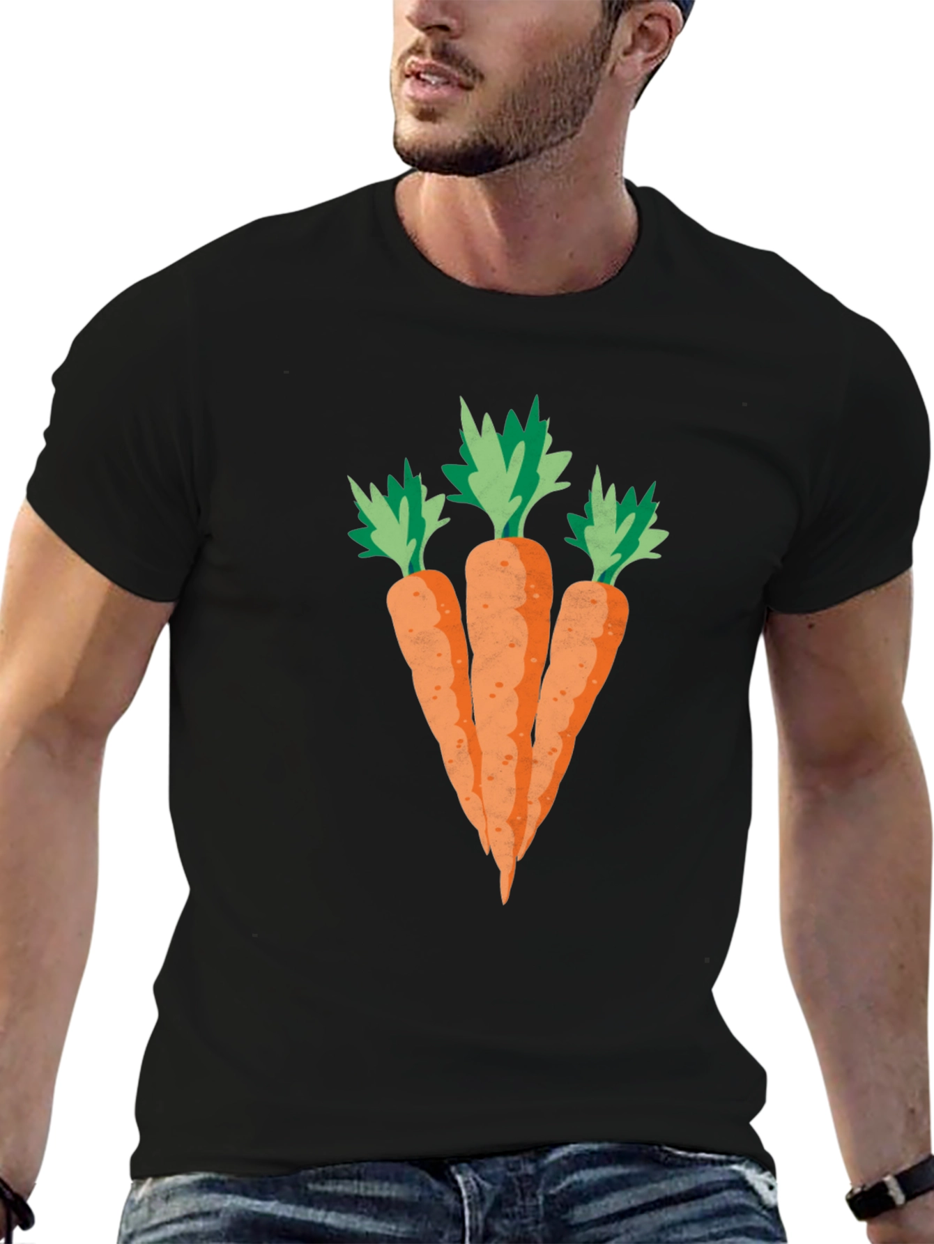 Carrot Graphic Black T-Shirt