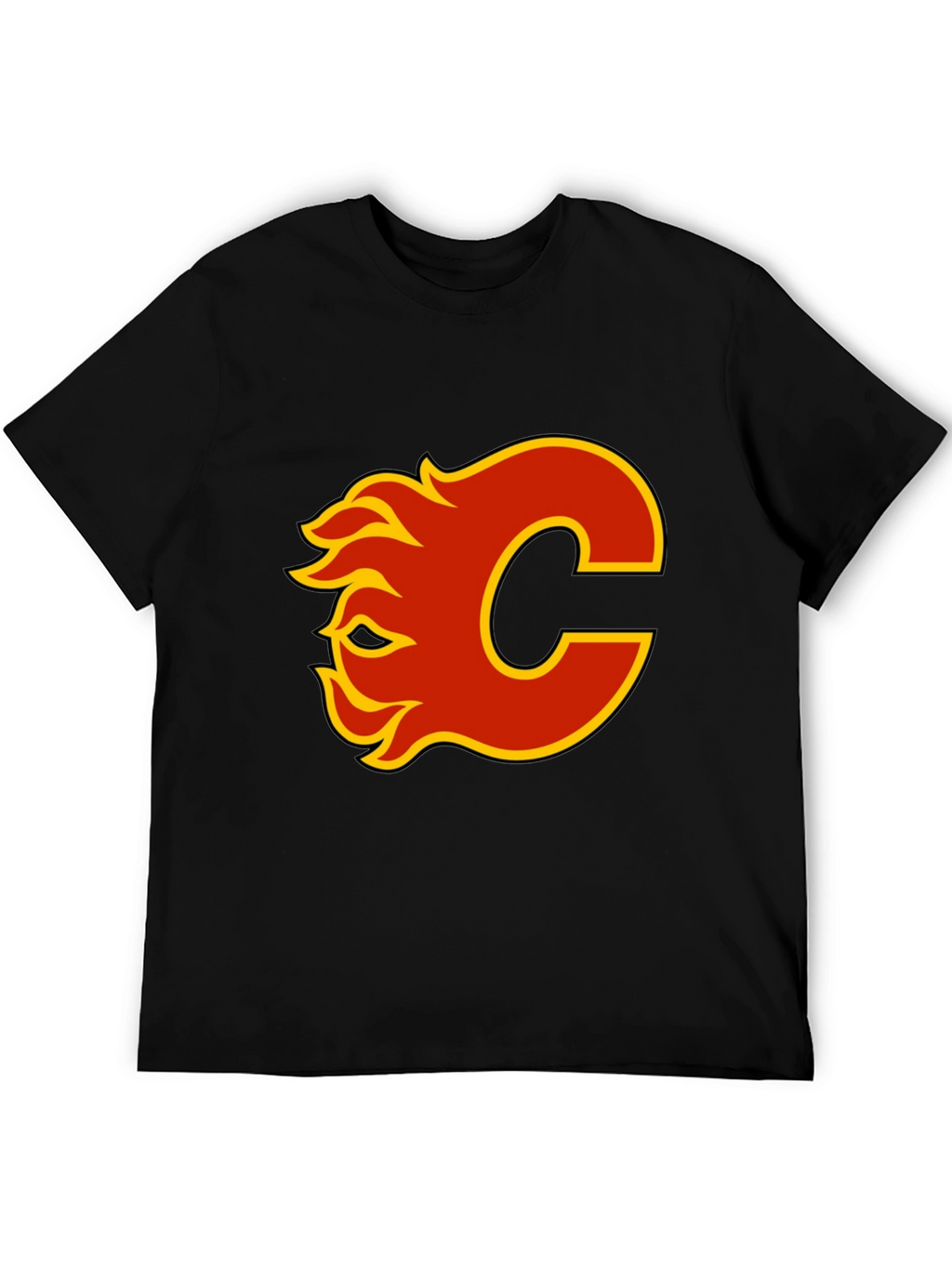 Calgary Flames Logo Black T-Shirt