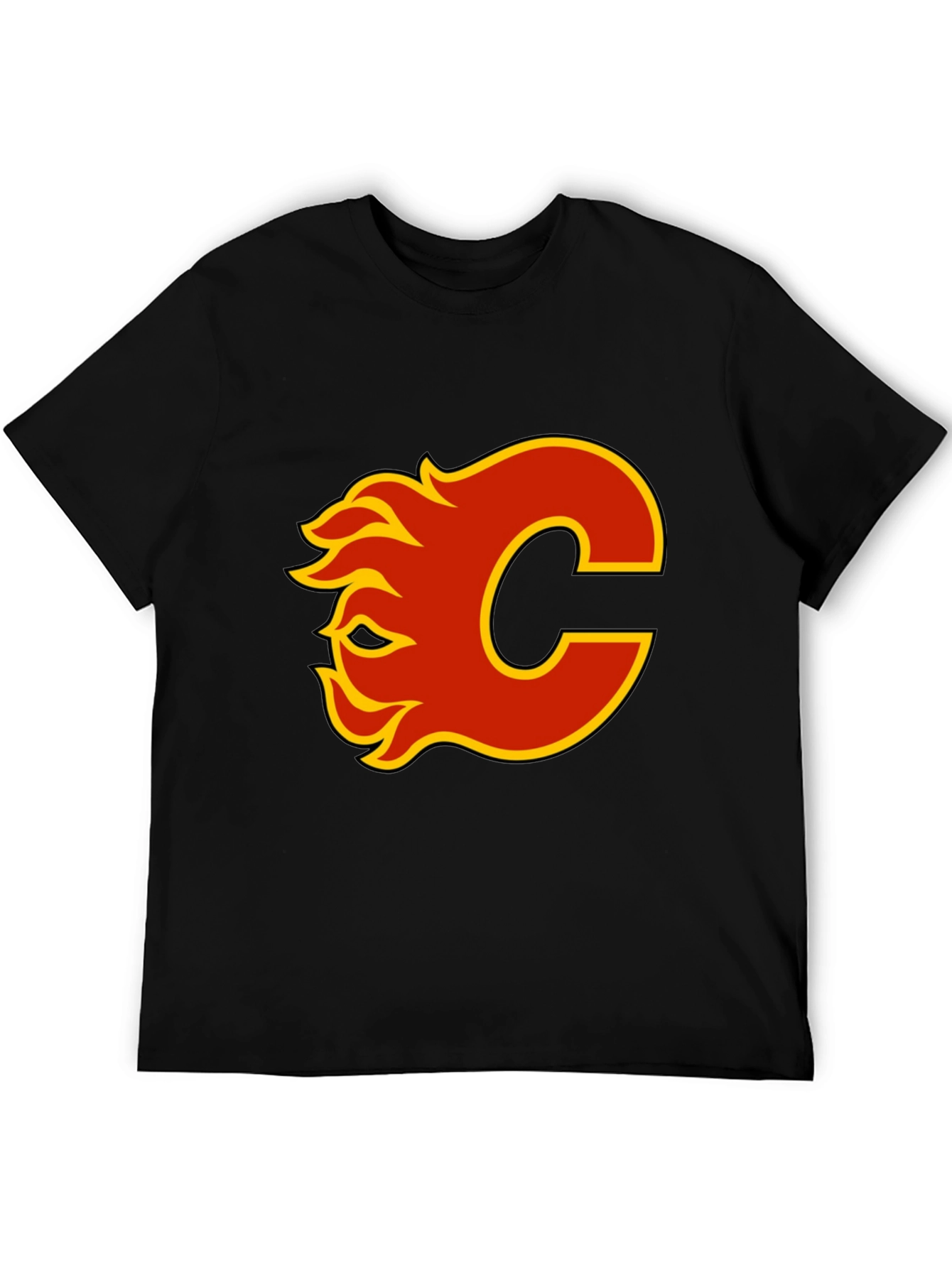 Calgary Flames Logo Black T-Shirt
