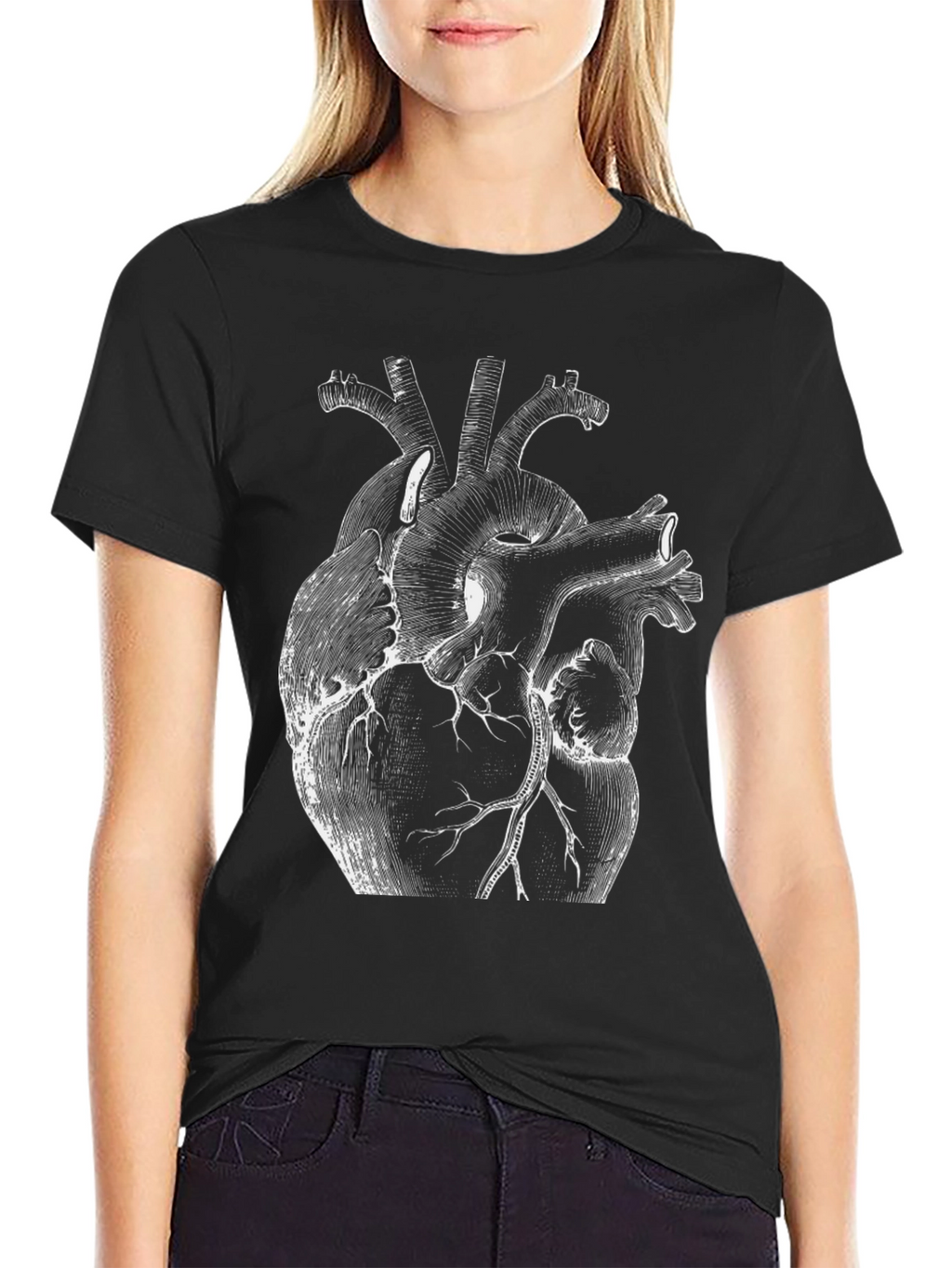 Anatomical Heart Graphic Black T-Shirt