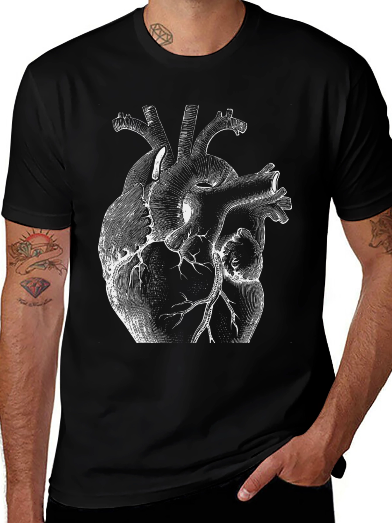 Anatomical Heart Graphic Black T-Shirt