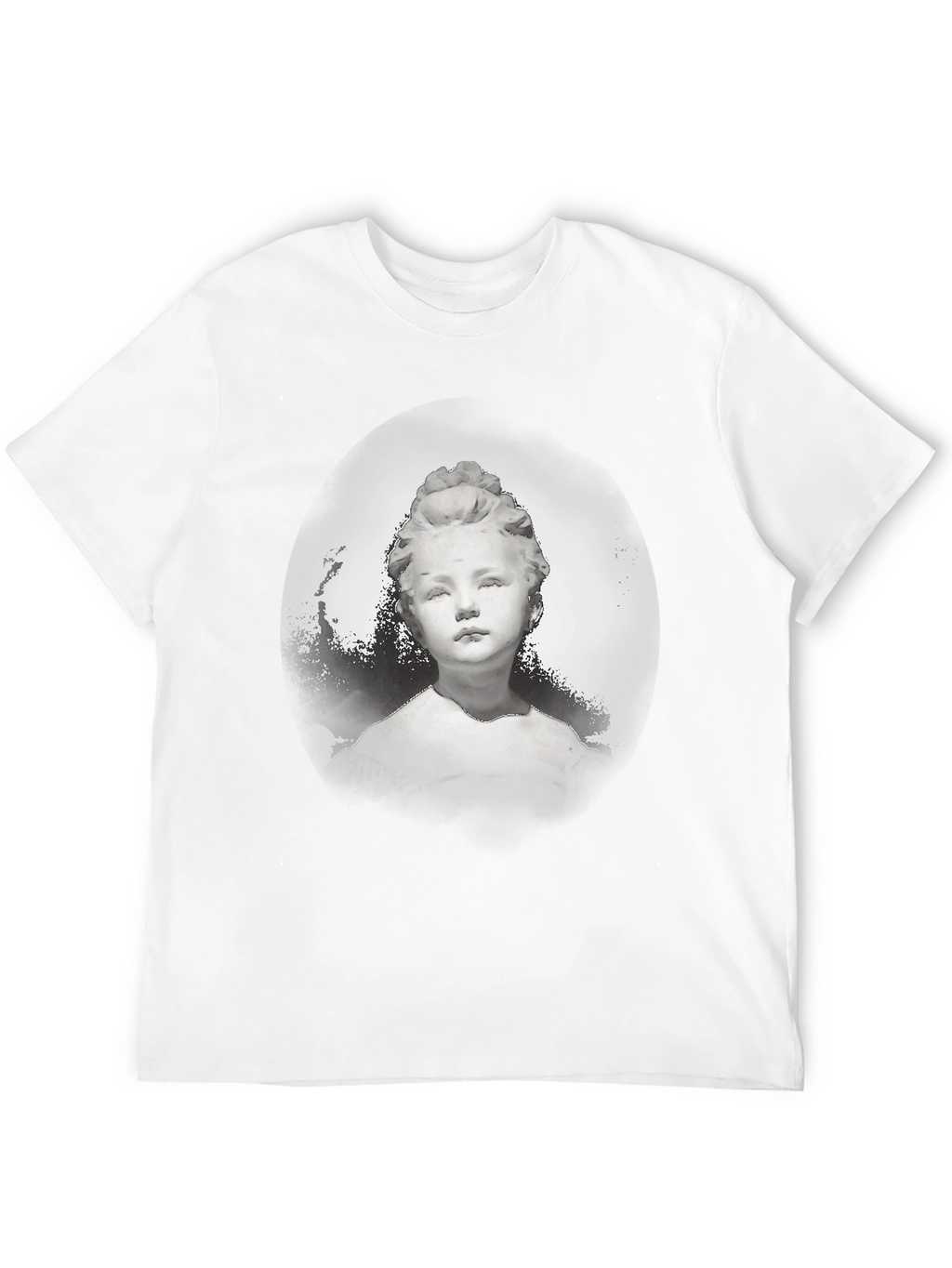 Statue Portrait Graphic Tee - Stylish Black T-Shirt