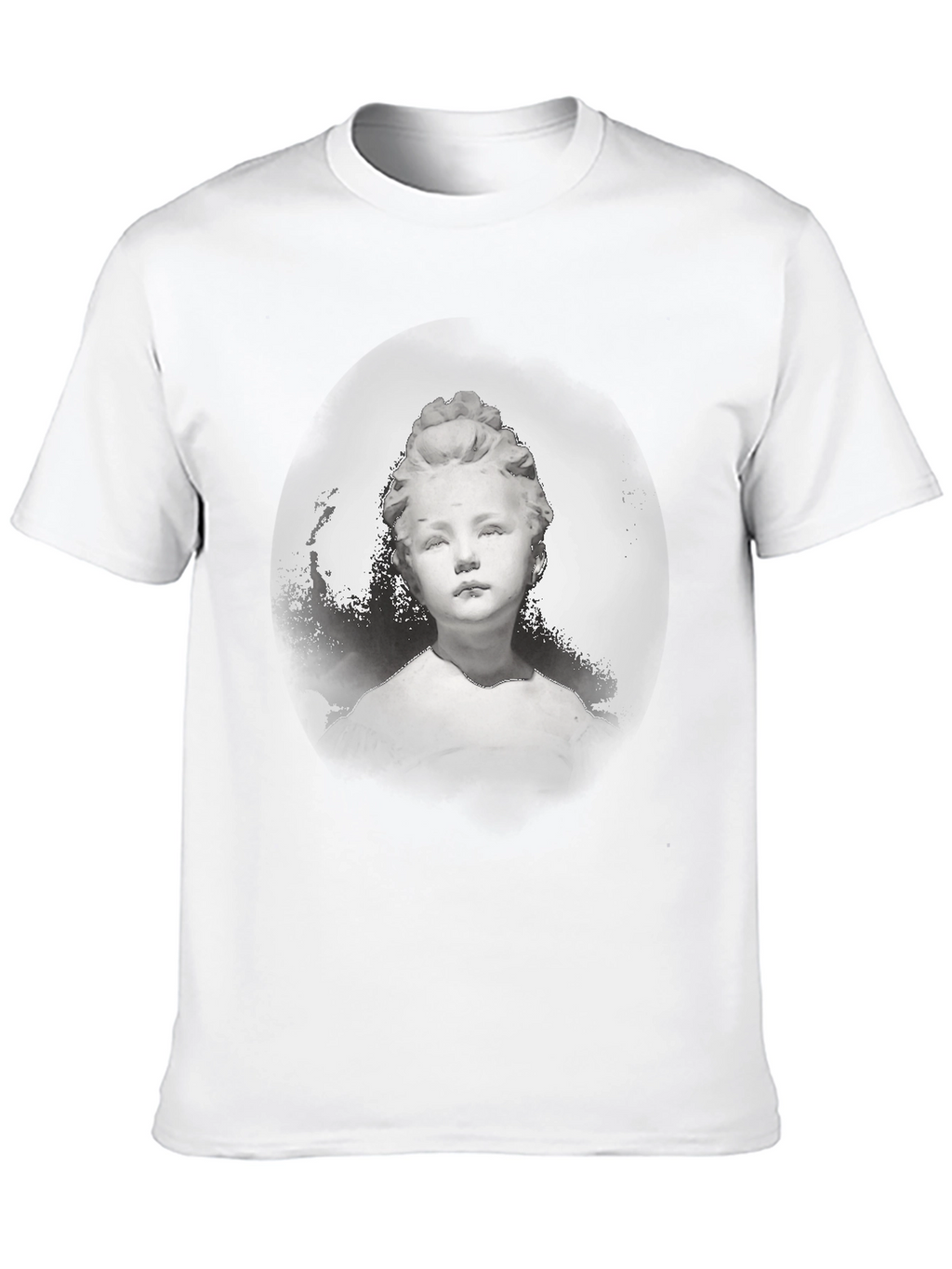 Statue Portrait Graphic Tee - Stylish Black T-Shirt