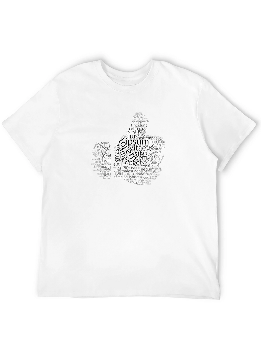 Mens Black T-Shirt with Text Graphic