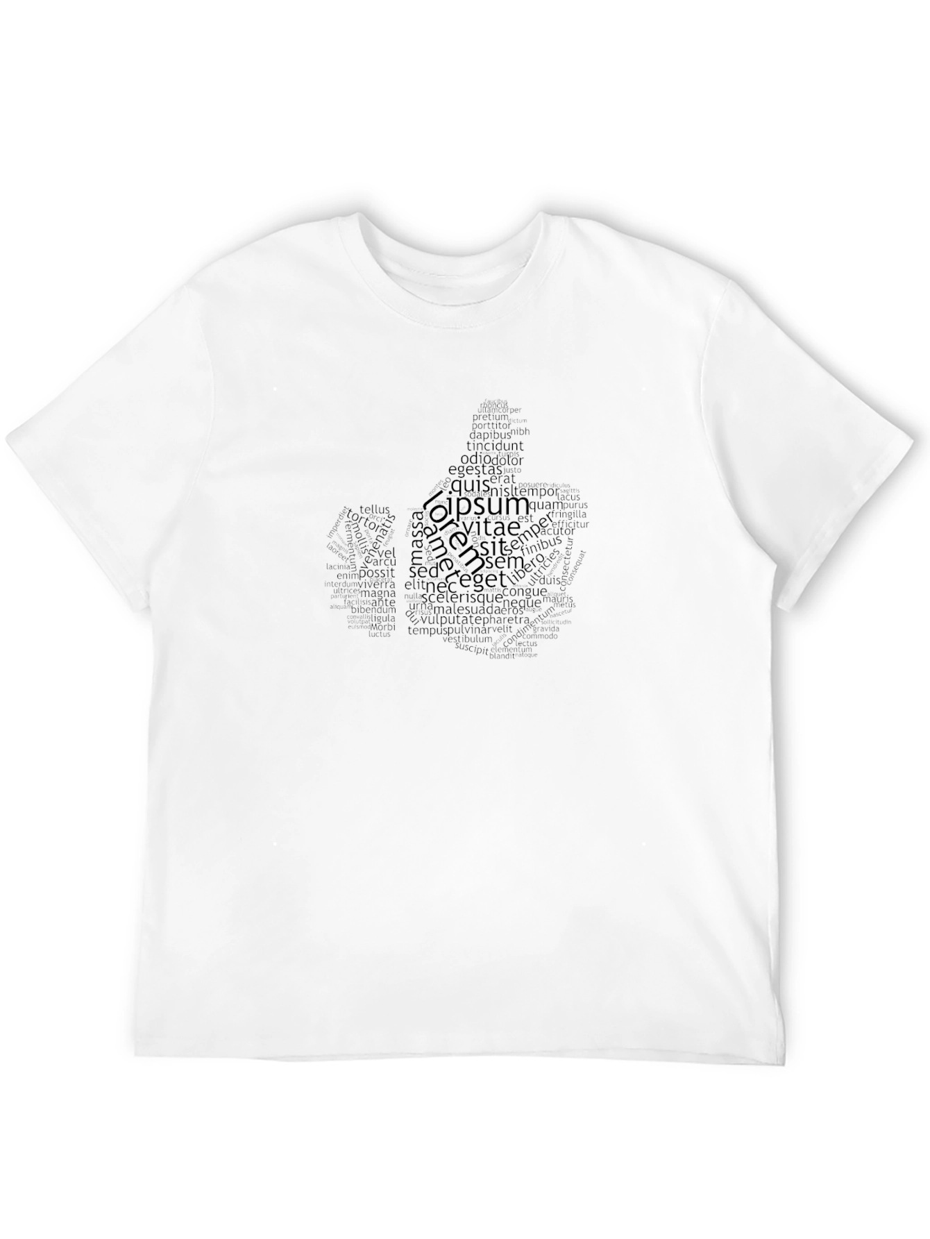 Mens Black T-Shirt with Text Graphic