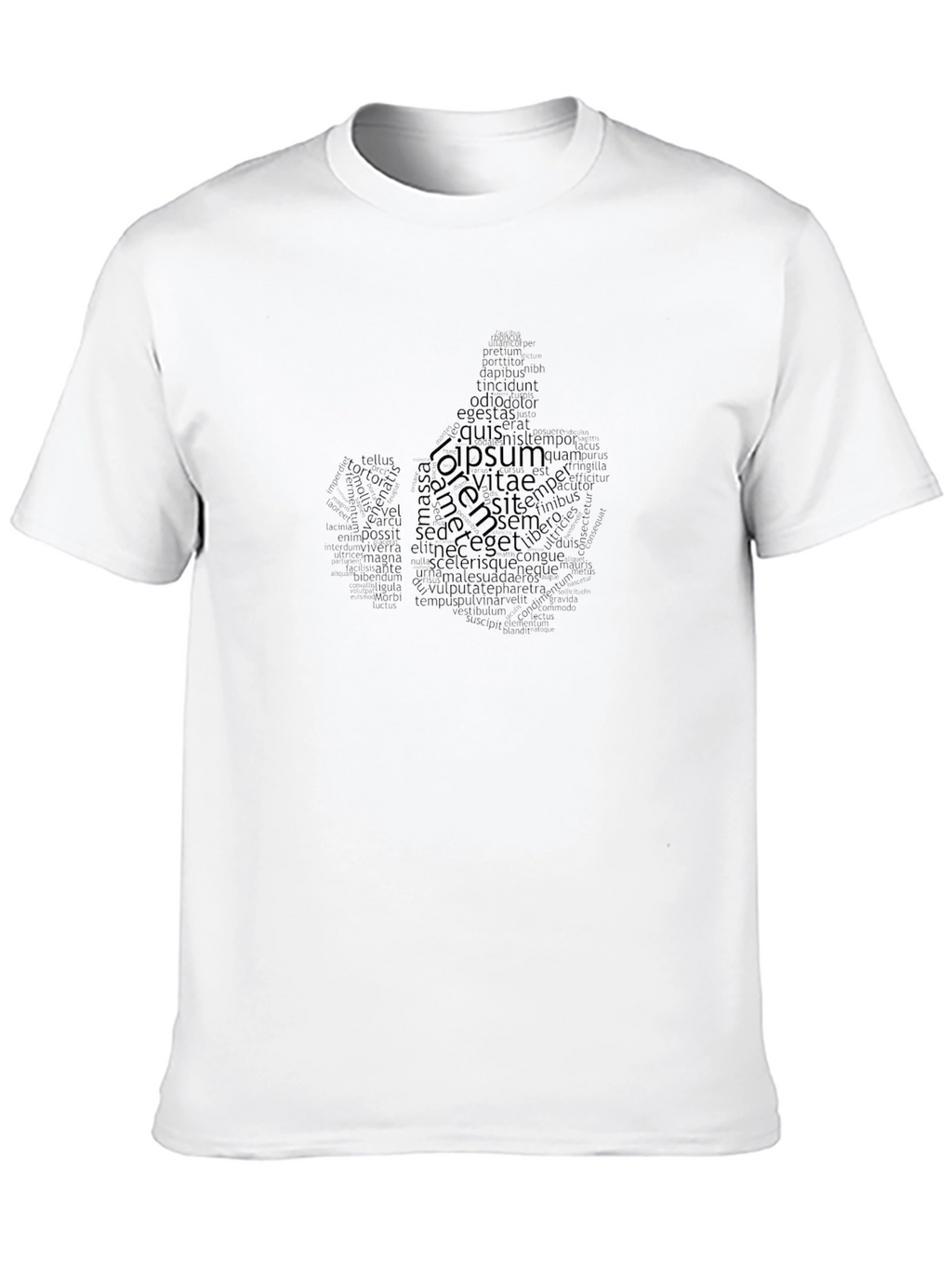 Mens Black T-Shirt with Text Graphic