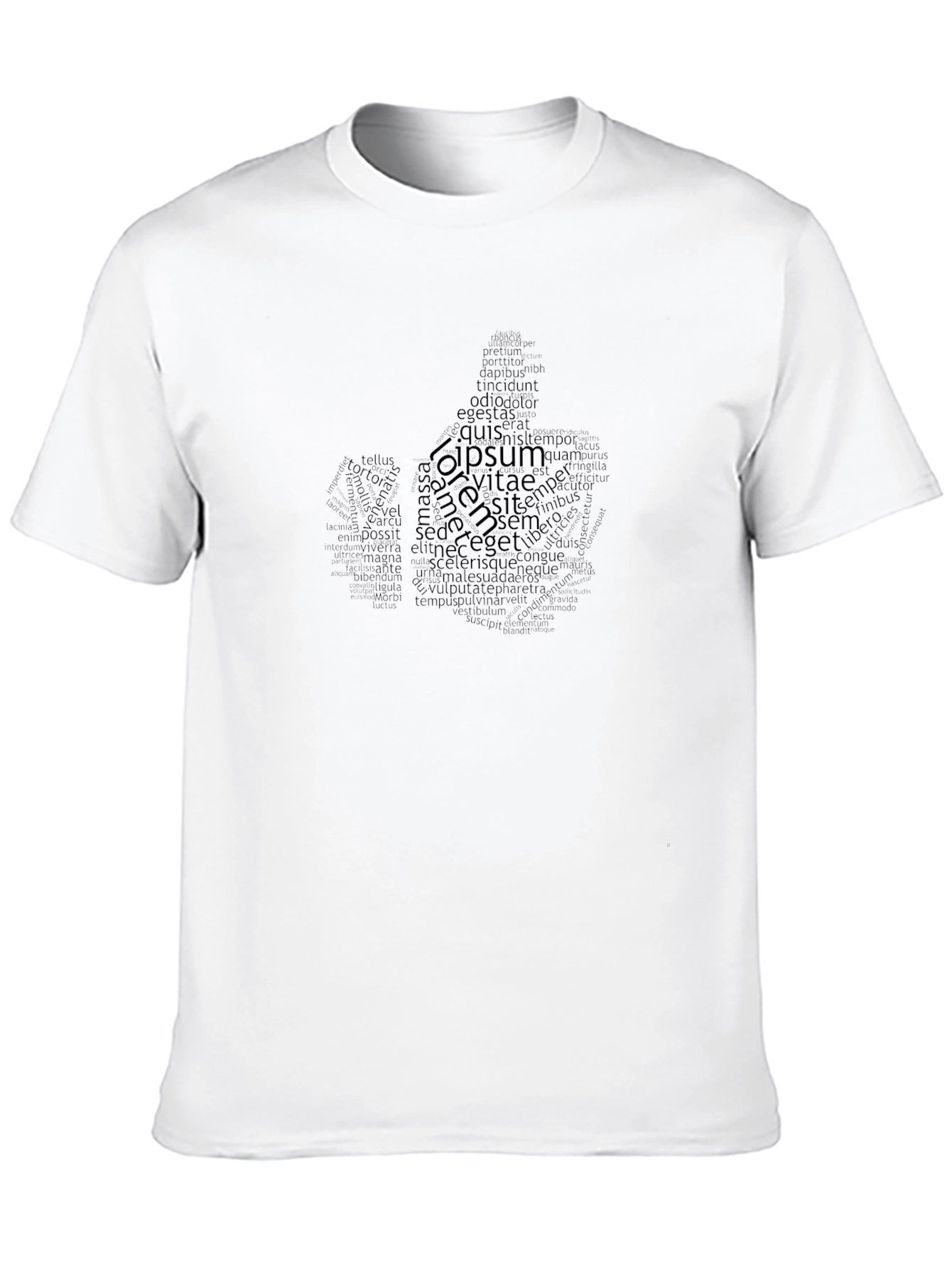 Mens Black T-Shirt with Text Graphic
