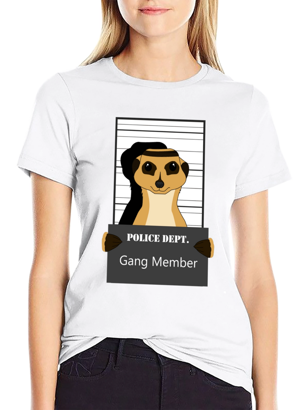 Gang Member Meerkat T-Shirt - Novelty Animal Tee