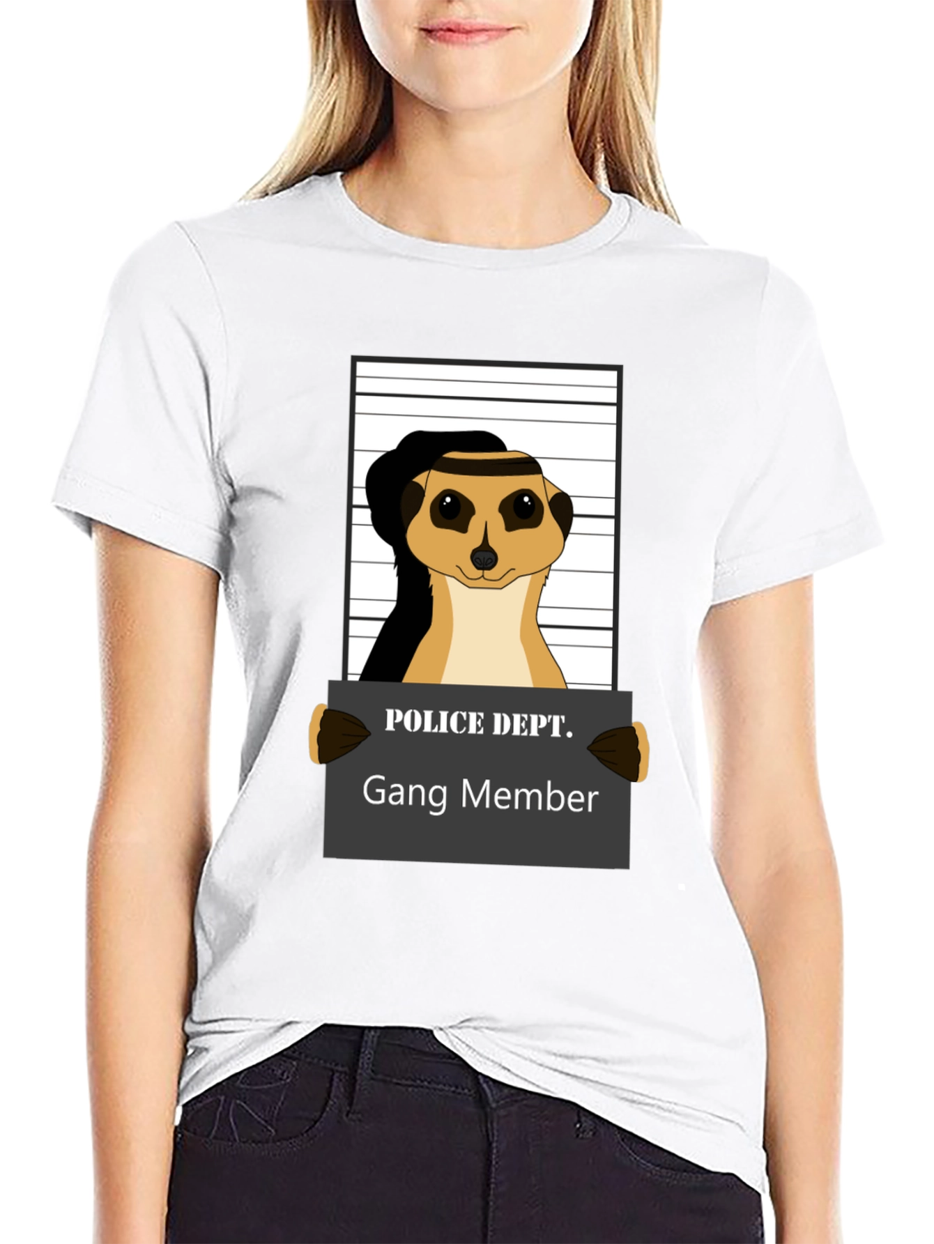 Gang Member Meerkat T-Shirt - Novelty Animal Tee