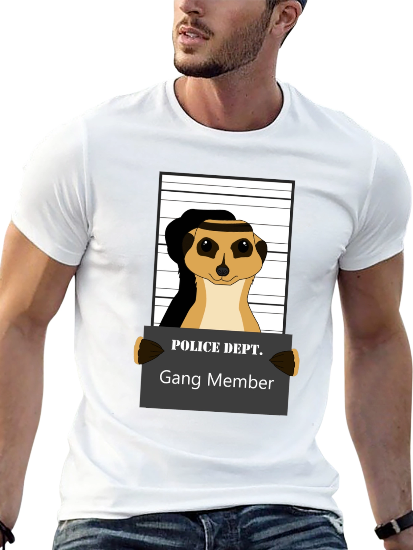 Gang Member Meerkat T-Shirt - Novelty Animal Tee
