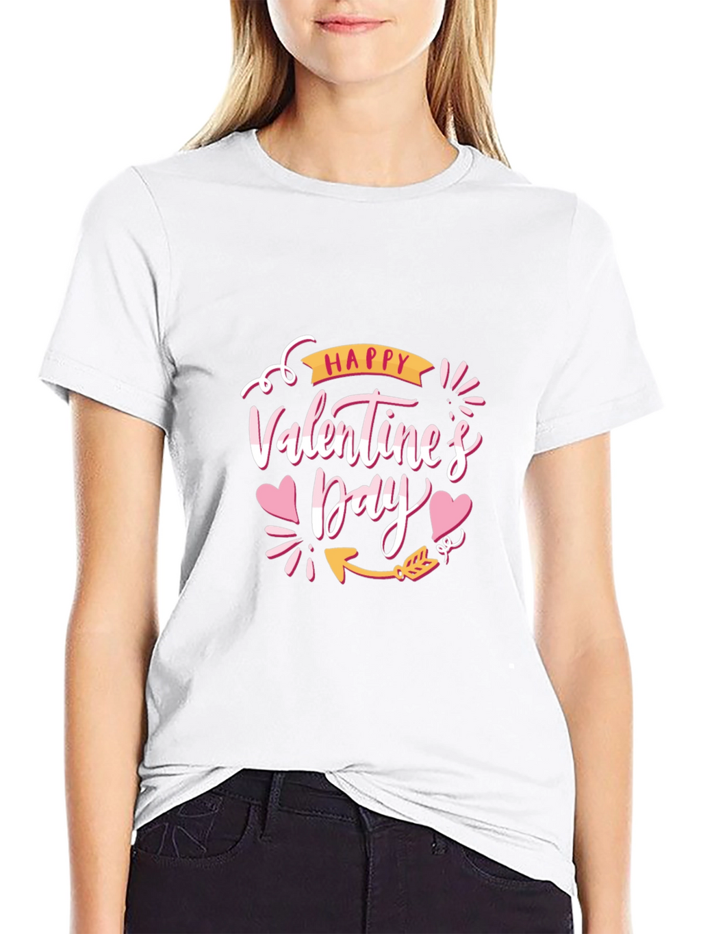 Happy Valentines Day Black T-Shirt