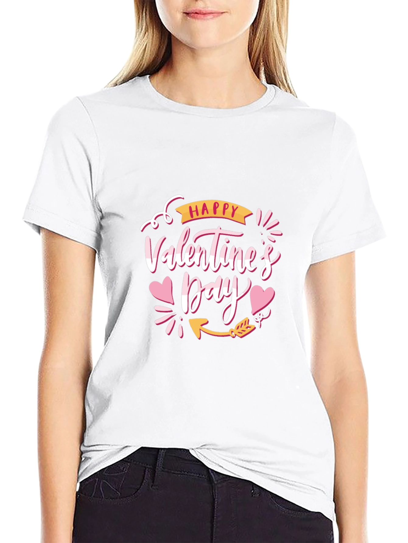 Happy Valentines Day Black T-Shirt