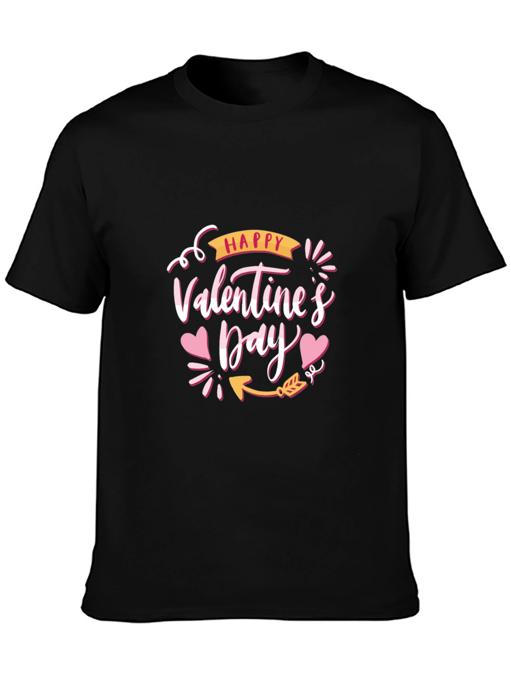 Happy Valentines Day Black T-Shirt