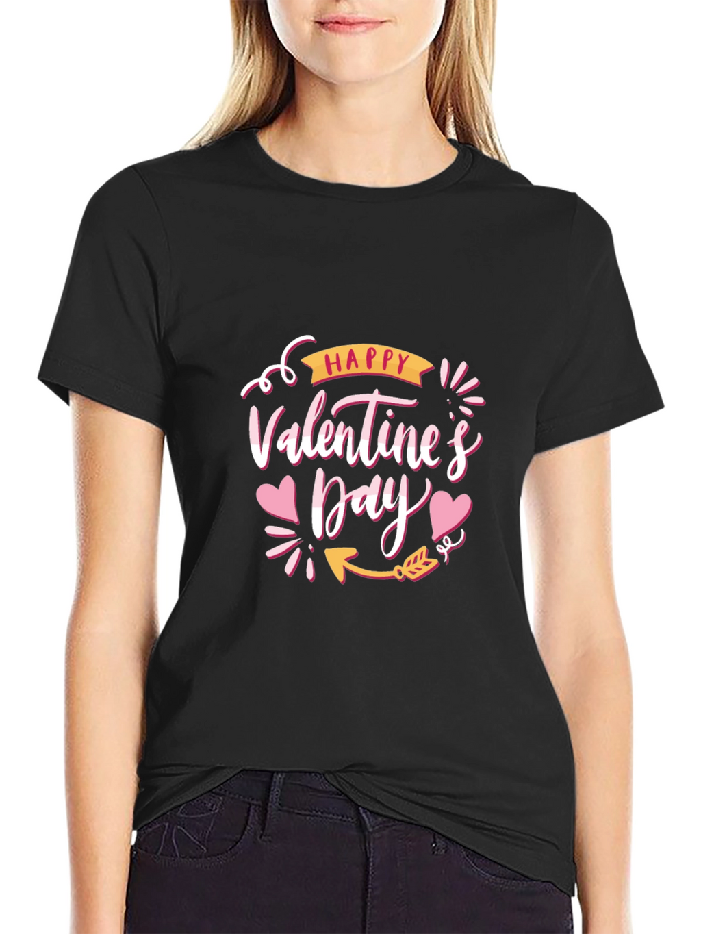 Happy Valentines Day Black T-Shirt