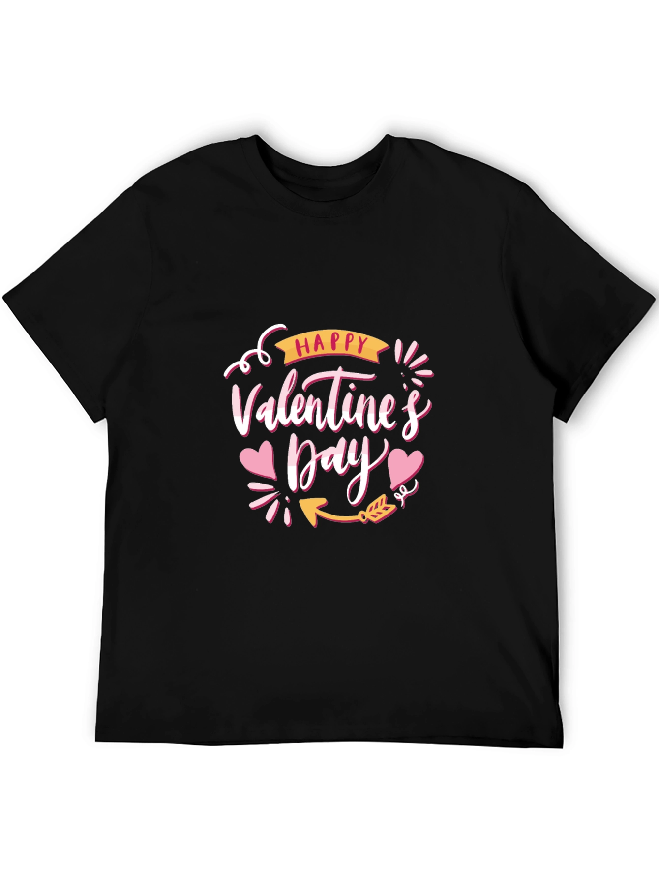 Happy Valentines Day Black T-Shirt