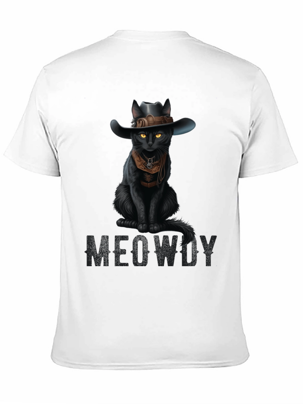 Meowdy Black Cat Cowboy T-Shirt