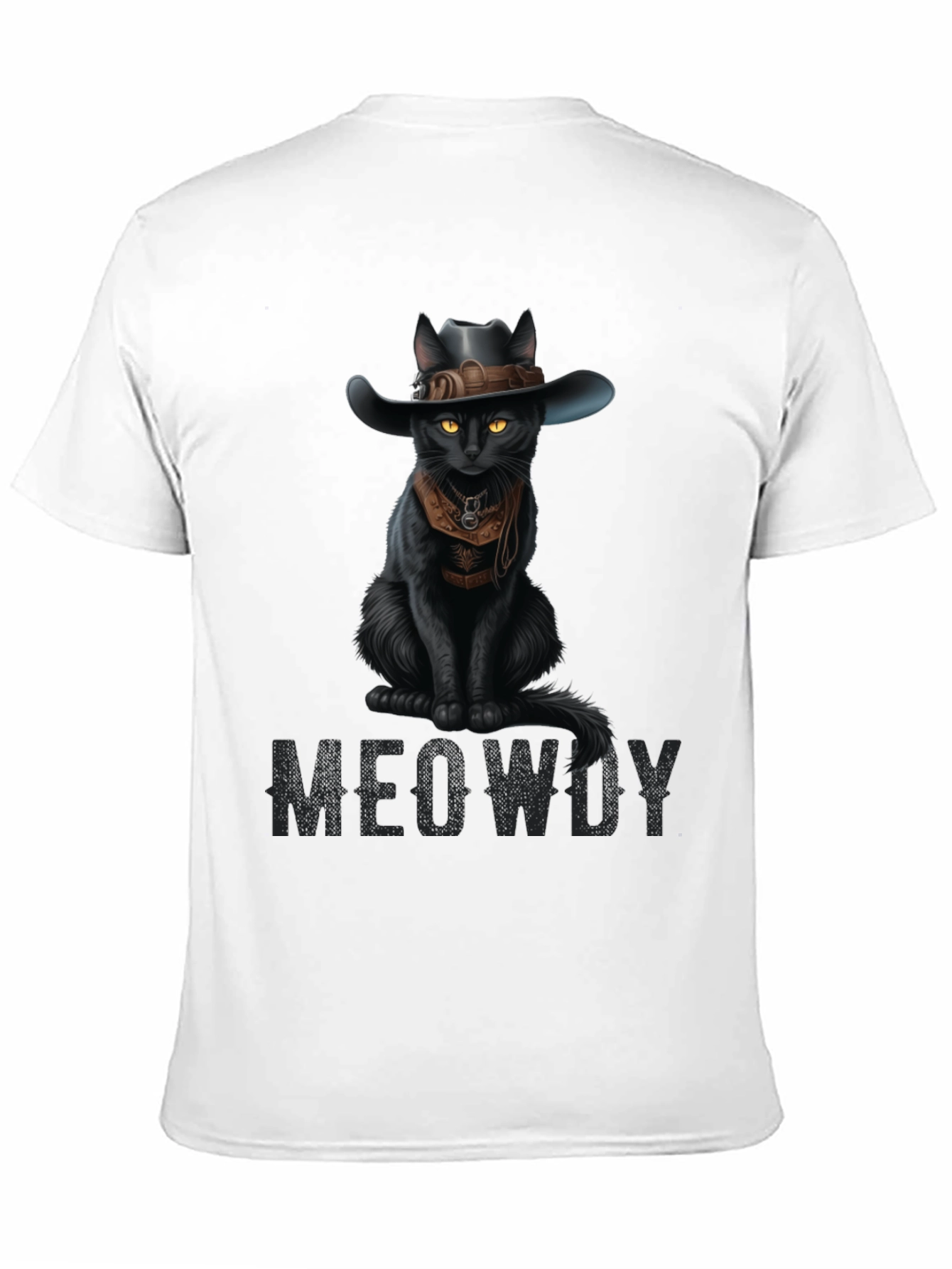 Meowdy Black Cat Cowboy T-Shirt