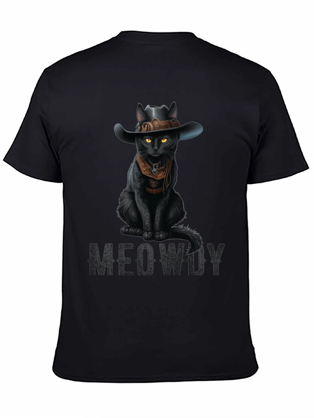 Meowdy Black Cat Cowboy T-Shirt