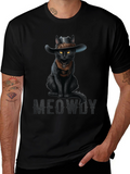 Meowdy Black Cat Cowboy T-Shirt