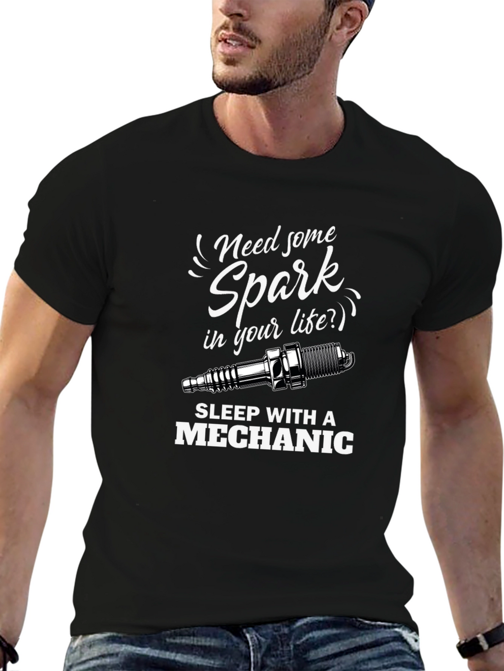 Mechanic Spark Plug Graphic T-Shirt