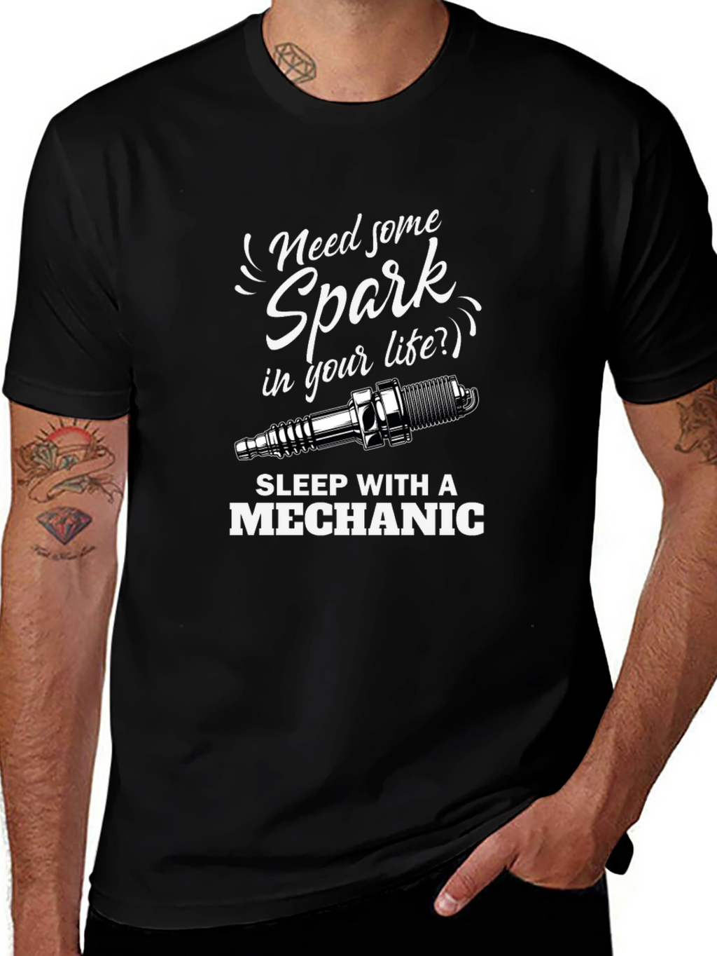 Mechanic Spark Plug Graphic T-Shirt