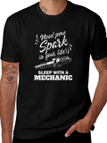 Mechanic Spark Plug Graphic T-Shirt