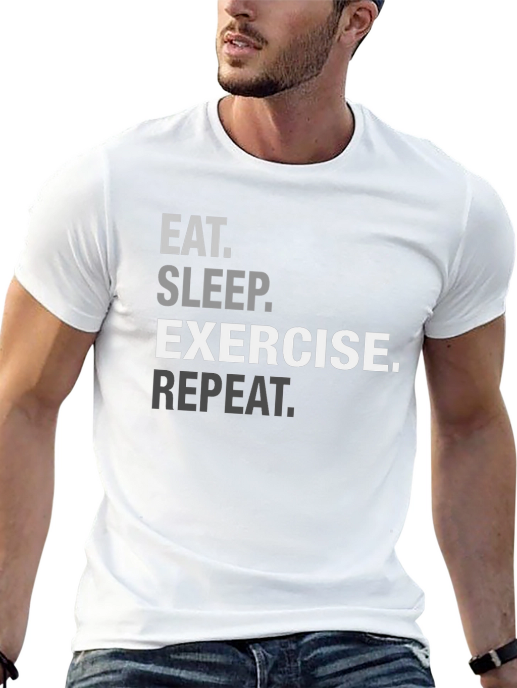 Eat Sleep Exercise Repeat Graphic Tee