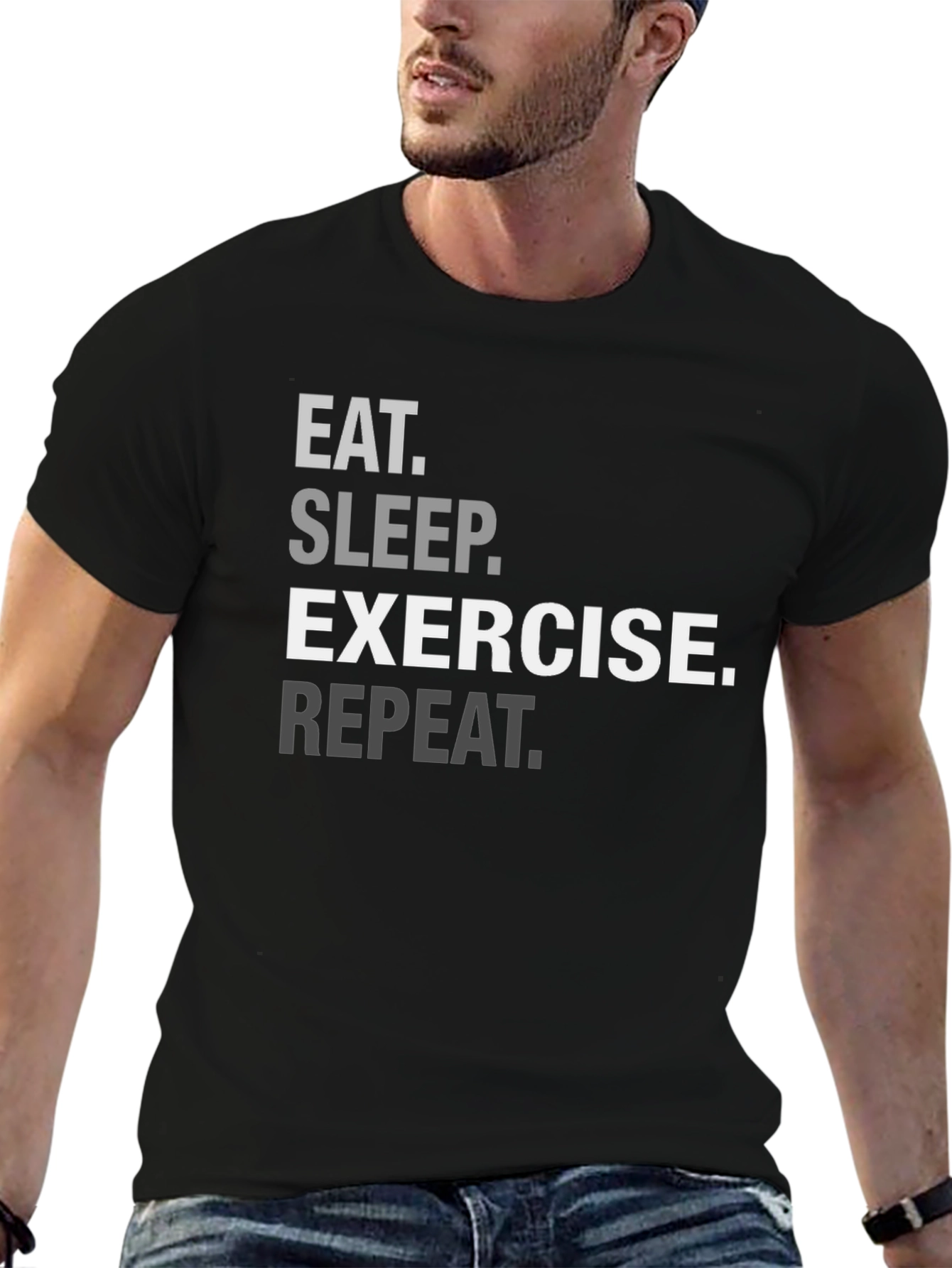 Eat Sleep Exercise Repeat Graphic Tee