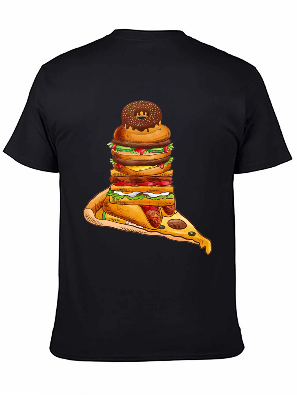 Black Food Stack Graphic Tee